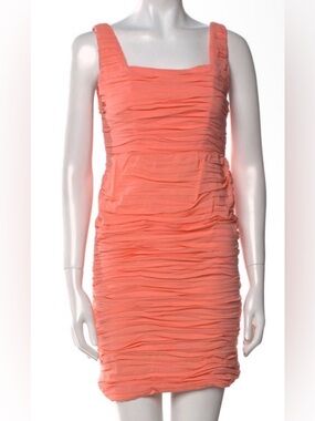 Alice + Olivia Ruched Coral Sheath Dress - Women's Dresses